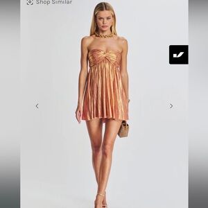 Retrofete Shimmering Gold Mini Dress